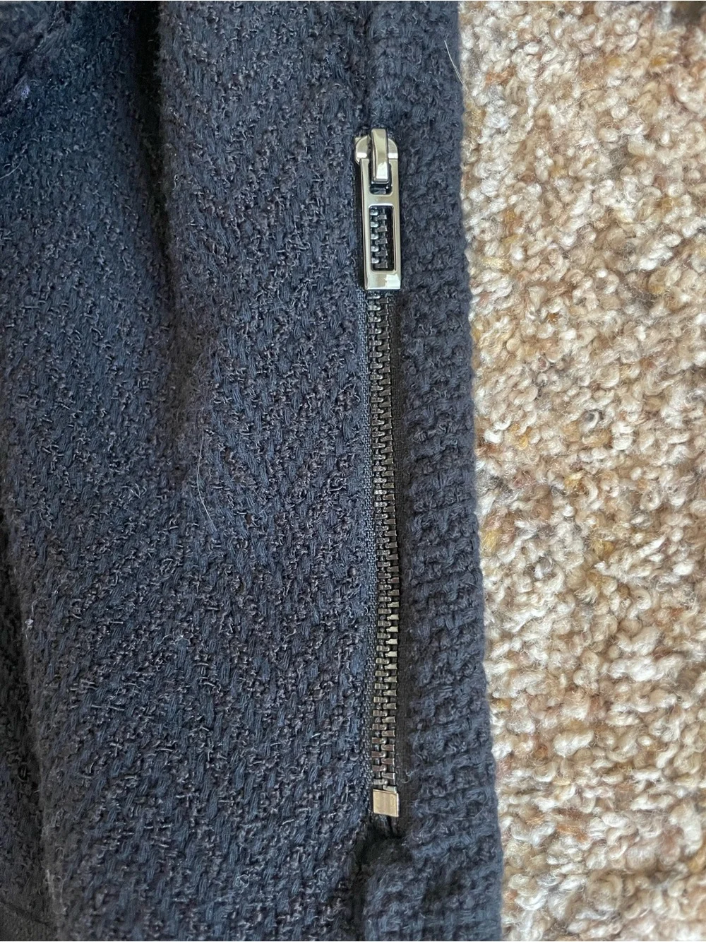 NIC+ZOE Black Fringed Knit Blazer Jacket